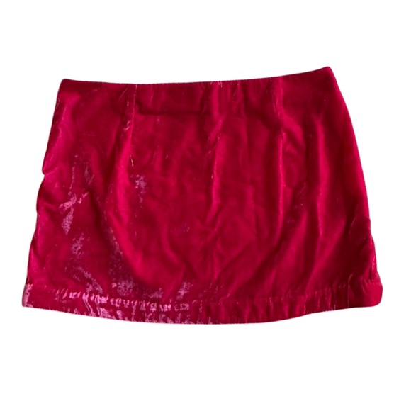 Free People Women's Annalise Velvet Mini Skirt in Pink Phenom Size 6 - Picture 6 of 9